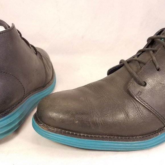 COLE HAAN LUNARGRAND  MAN BOOTS CHUKKA BLACK DISTRESSED LEATHER 8.5 M main image 4